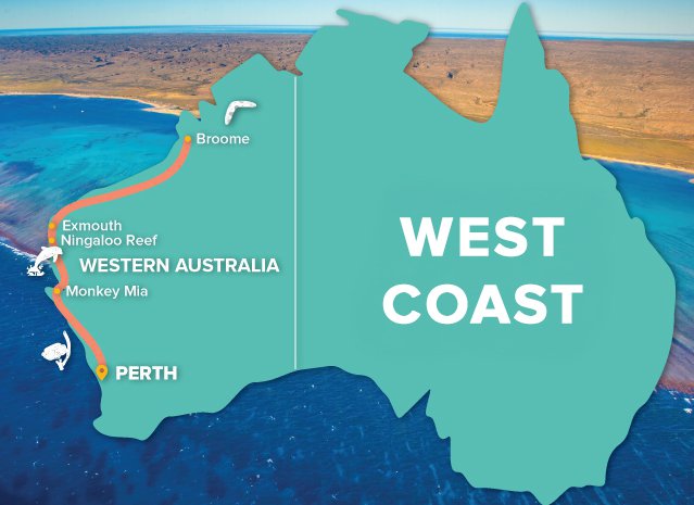 West coast australia map